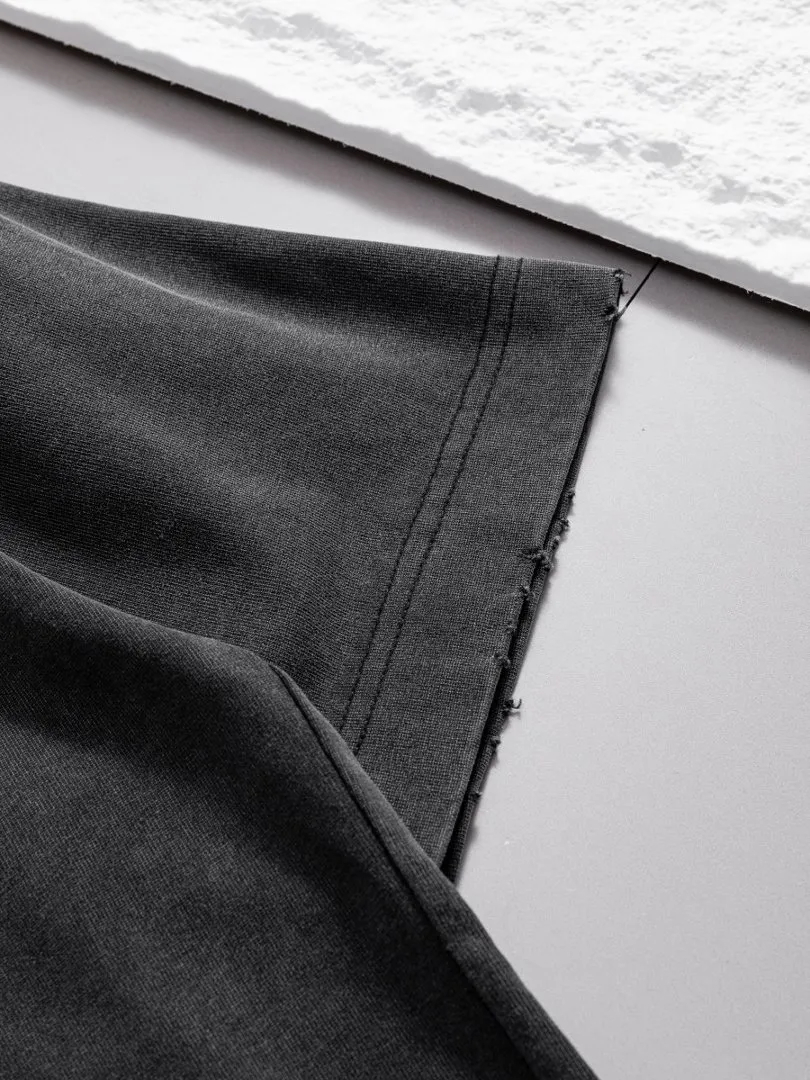 P100✨🔥 [balenciaga] 2026FW short-sleeved T-shirt Premium 26s double yarn 300g fabric, washed with Ma Liang distressed process Color: washed black, washed white, washed Khaki Size: S M L XL 2XL
